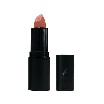 Black lipstick with a pink shade on a white background