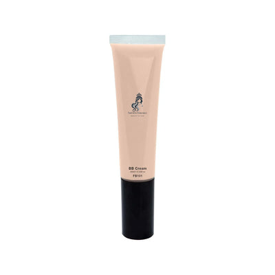 Tube of BB cream with a brand logo on a white background