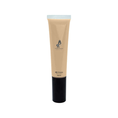 Tube of BB cream with a brand logo on a white background