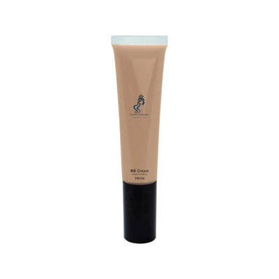Tube of BB cream with a brand logo on a white background